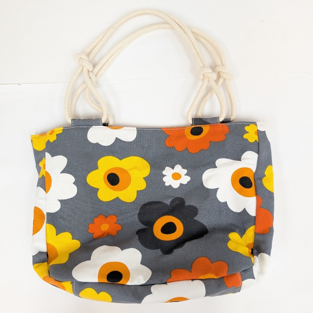 Farmhouse Is My Style Orange Yellow White Flower Purse Bag